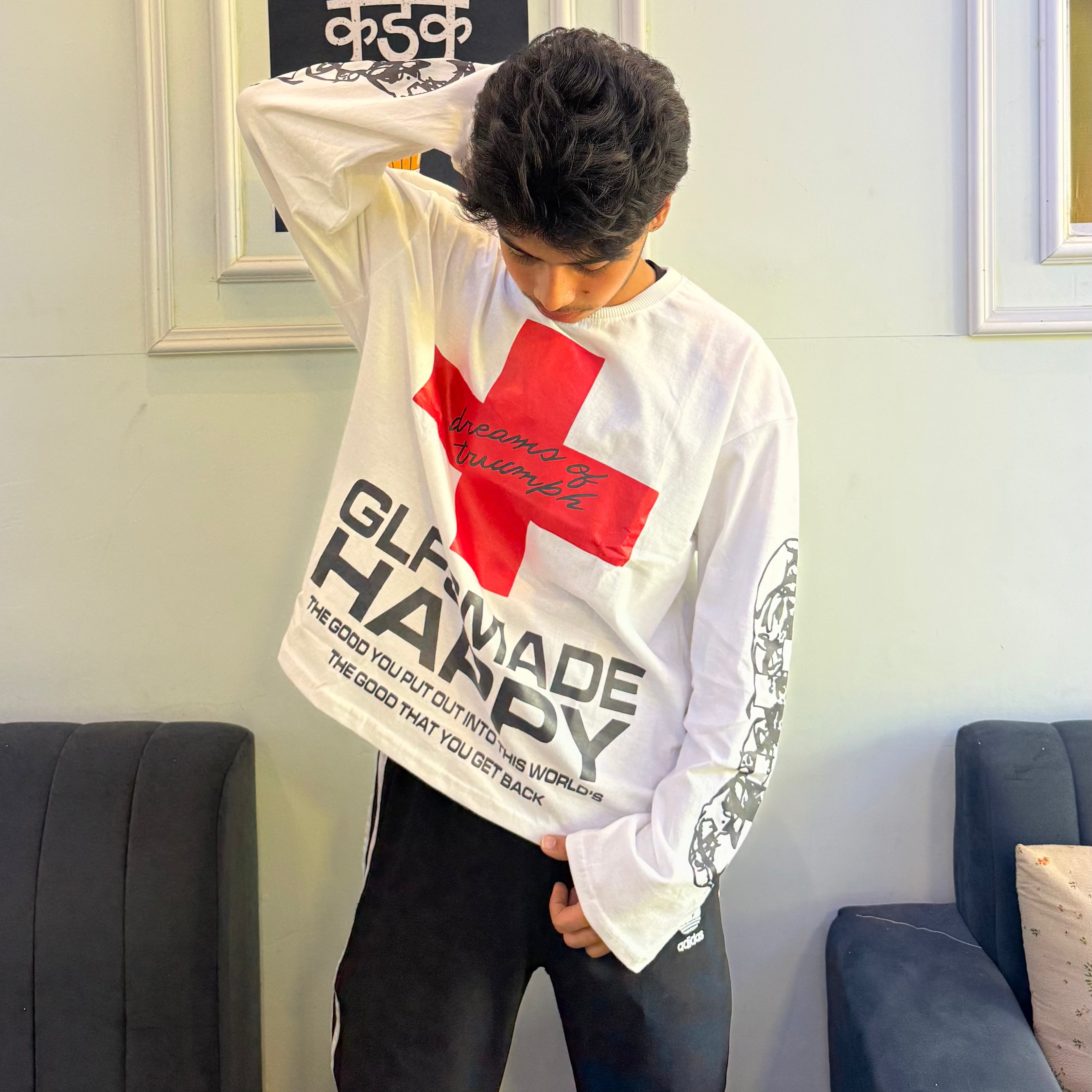 Dreams & Triumph Graphic Long-Sleeve Waffle & Boxy Fit