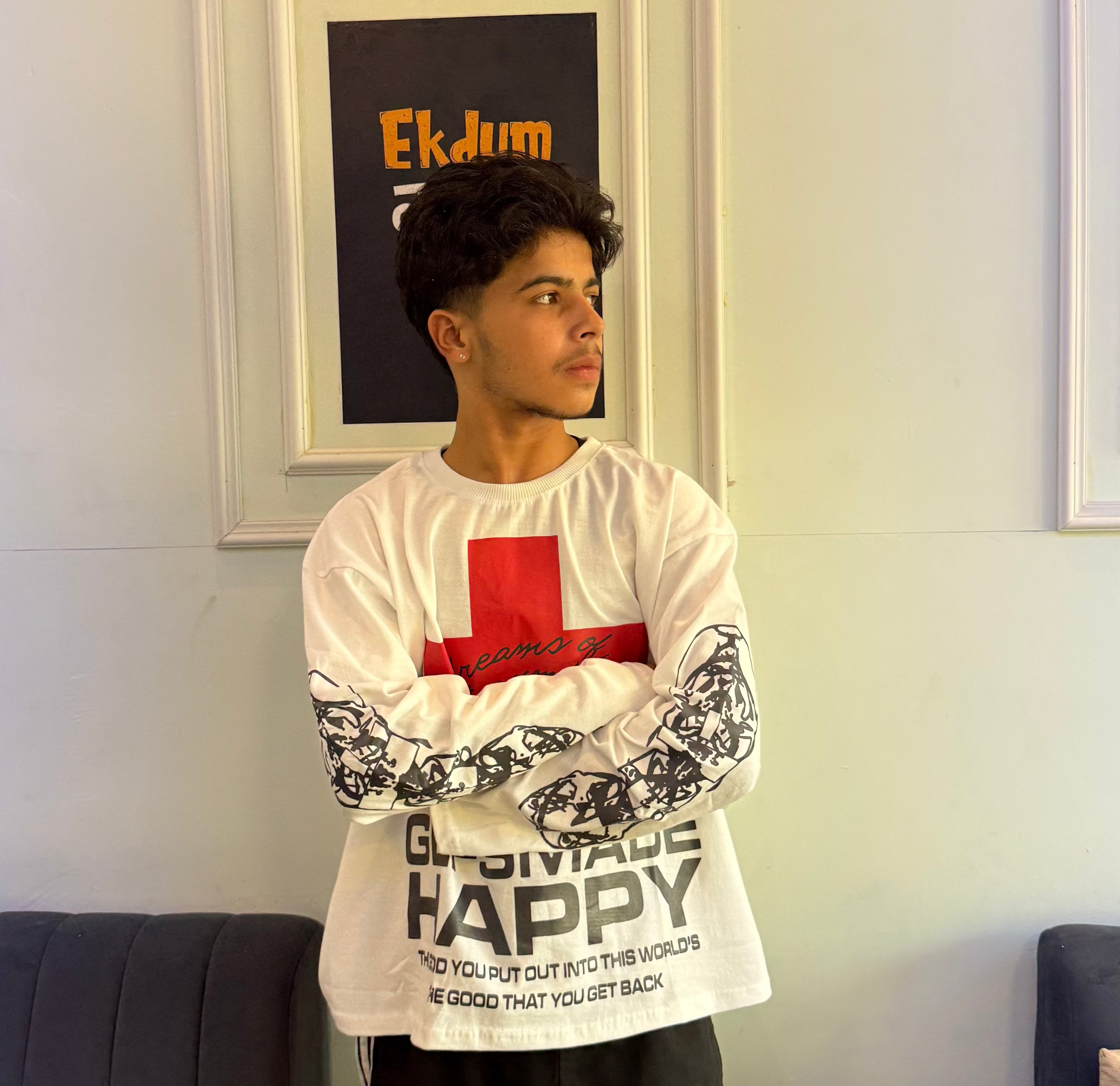 Dreams & Triumph Graphic Long-Sleeve Waffle & Boxy Fit
