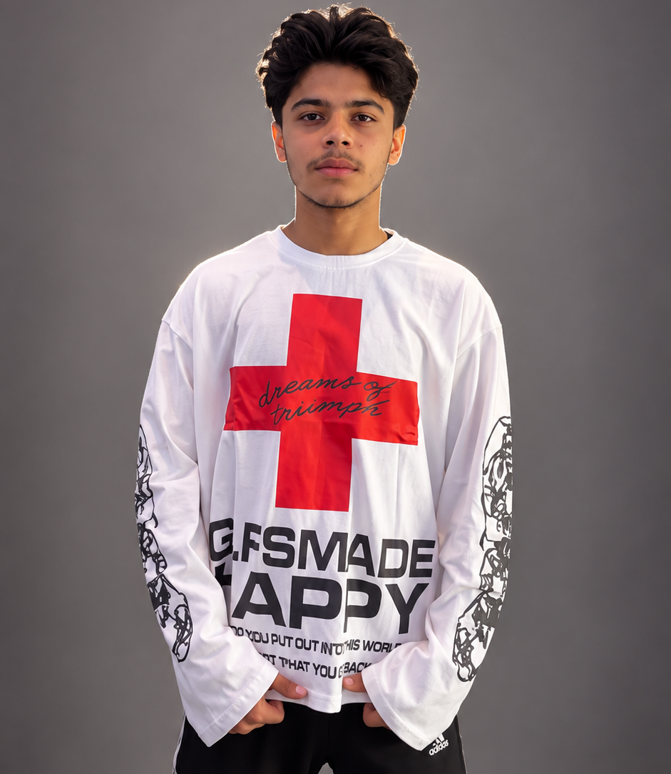 Dreams & Triumph Graphic Long-Sleeve Waffle & Boxy Fit